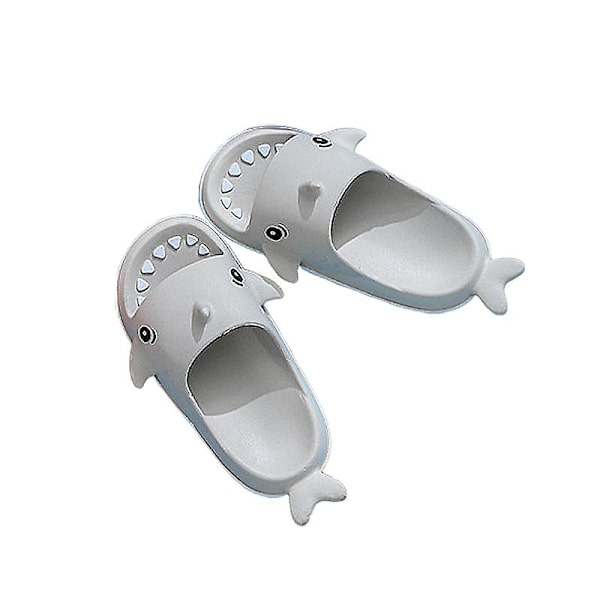 Barn Lätta Tofflor Strand Casual Rygglösa Slides Pojkar Vardagliga Bekväma Seriefigurer Skor Gray EU 26-27