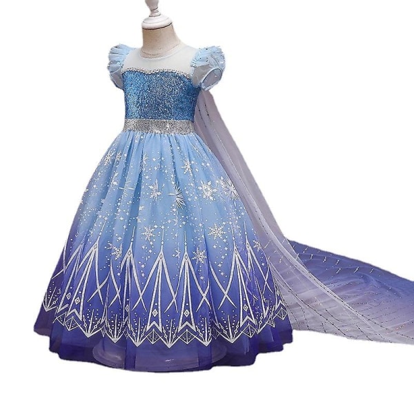 Uporpor Frozen Princess Elsa Led Light Up Klänning För flickor Barn Cosplay Festkläder Snow Queen Carnival Julbalklänning only dress no light 130cm