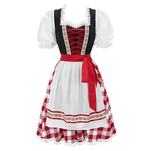 Damkläder för Oktoberfest, Bavarisk Dräkt för Vuxna, Halloween Cosplay Dräkter, Kvinnliga Ölkläder, Elegant Maskeradfestdräkt L 32023-Black