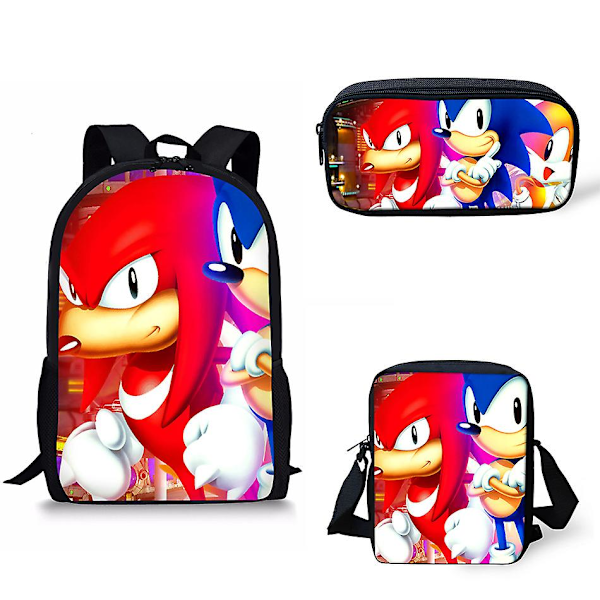 Sonic The Hedgehog tredelad studentryggsäck Style.G