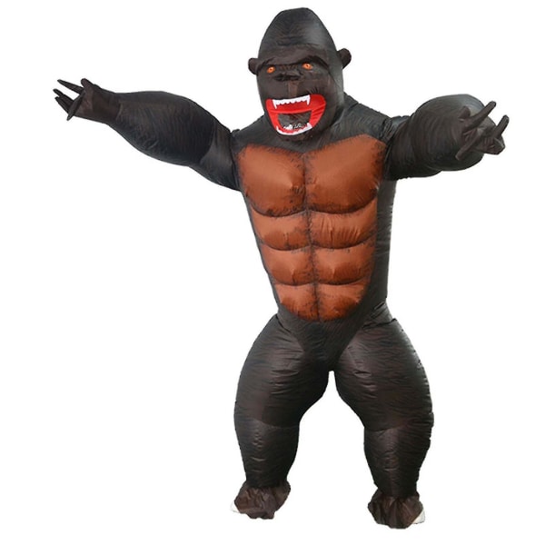 Rolig uppblåsbar gorilladräkt för vuxna Nyhet Utklädning Festkläder Maskerader Cosplay Party Suit-lian S