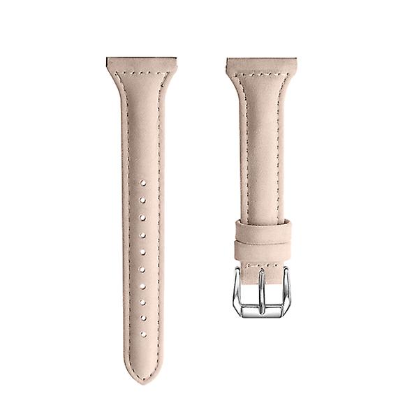 Design watch i äkta läder Snyggt watch kompatibelt för Galaxy Watch Active (22 mm, frostad aprikos)