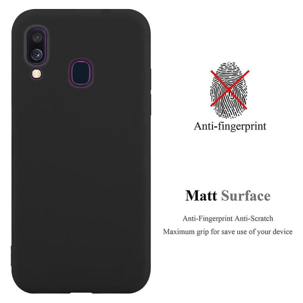 Samsung Galaxy A40 Hülle Handy Cover TPU- case - matta färger CANDY BLACK Galaxy A40