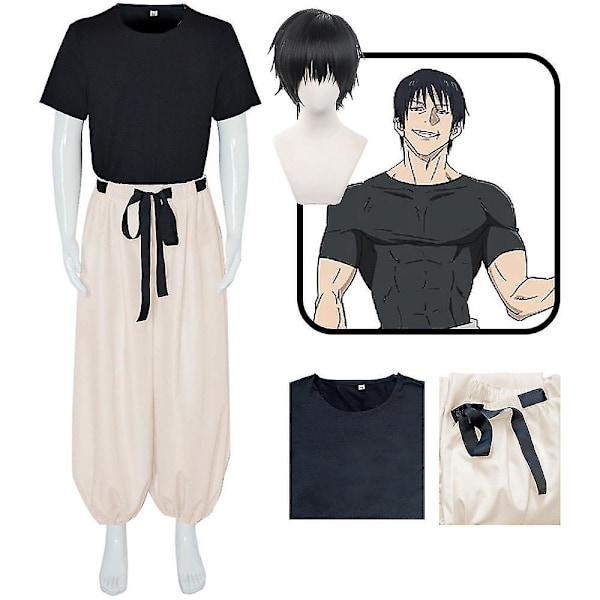Anime Jujutsu Kaisen Fushiguro Toji Cosplay kostym Vuxen unisex kortärmade toppbyxor kostym Halloween Uniform Party C1W1 M