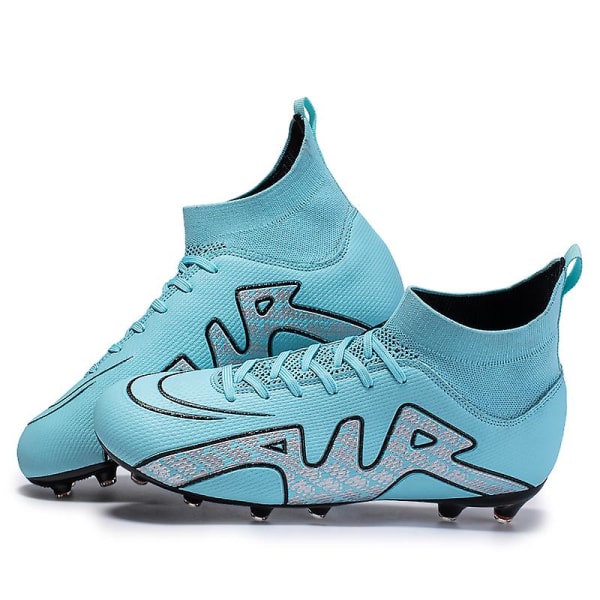 Fotbollsskor för män Halkfria fotbollsskor Klossar Gräs High-Top Utomhus/Inomhusträning Atletisk Sneaker Ck15-1 Blue 41