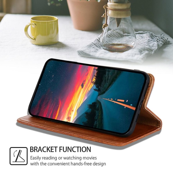 For Honor 90 Lite 5g / X50i 5g triangelsömnadslinje Anti- case Pu läder cover Brown