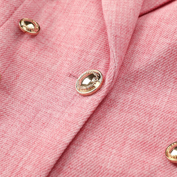 Yynuda dam 2-delad kontorskläder metallspänne Slim Fit affärsdräkt (kavaj + byxor) Pink XS