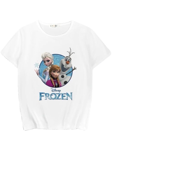 Frozen Elsa Print Kortärmad Style C XXXL