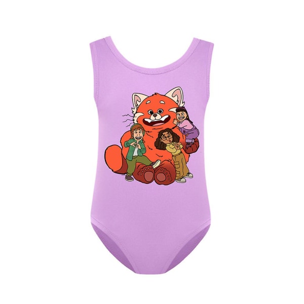 Turning Red Barn Flickor Badkläder One Piece Monokini Baddräkt Sommar Beach Baddräkt Purple 7-8 Years