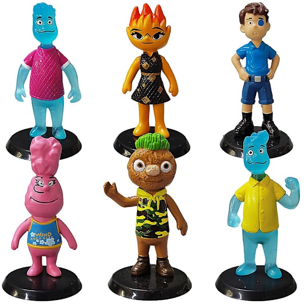 6st/ set Elemental Figur Set Leksaker Samling Leksaker Barn Vuxna Presenter Födelsedagsfest Tårta Toppers Heminredning Inredningspaket null none