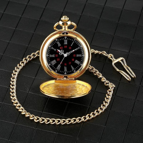 Lyxig slät kvarts watch ren färg retro Steampunk romerska siffror hängande klocka rostfri 04 thin chain