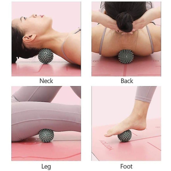 Set med 2 igelkottsbollset med knoppar, igelkottsboll, massagebollar för rygg , ben, fötter och händer Muskelmassage C null none