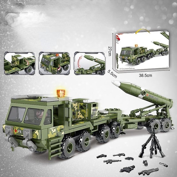 Barns sammansatta militära missilbilar byggstenar leksak