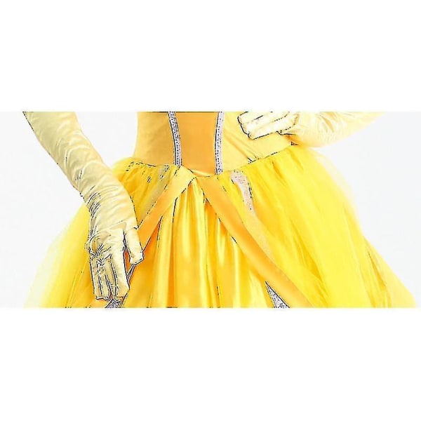 Disney Halloween kostym Belle Princess Dress Vuxen Beauty And Beast Anime Belle Dress Cosplay Performance Kvinnor Födelsedagspresenter Kb Dress AND Gloves L