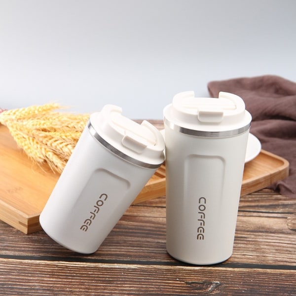 Rostfritt stål dubbellager kaffemugg mugg mugg mugg White