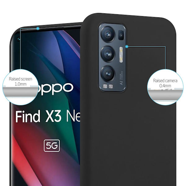 Oppo FIND X3 NEO Hülle Handy Cover TPU- case - matta färger CANDY BLACK FIND X3 NEO