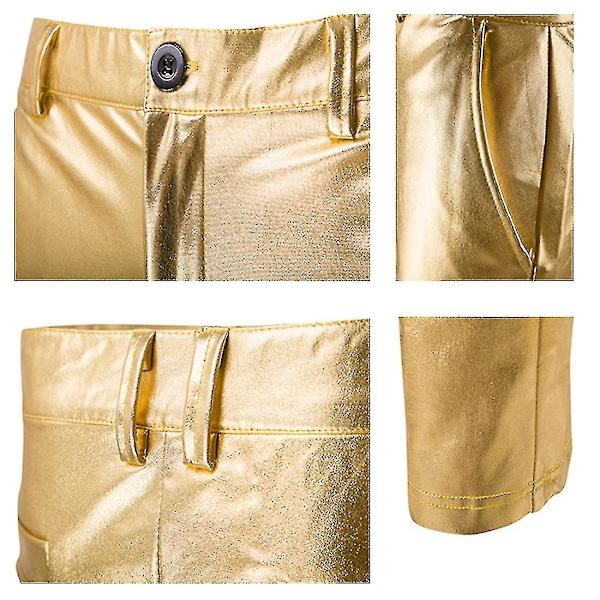 Herrbyxor Bright Bronzing Casual Byxor i mitten av midjan Gold XS