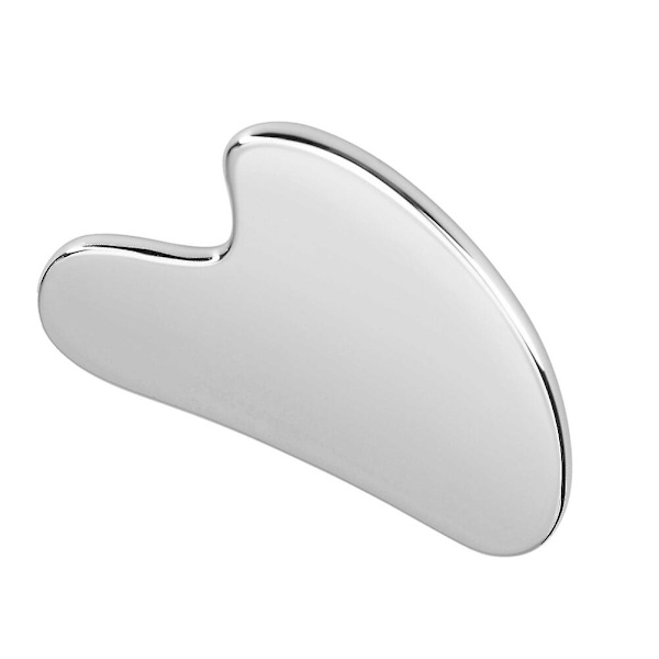 1 st skrapbräda i rostfritt stål Praktisk Gua Sha massagebräda (silver) Silver 8.9X5.6X0.4CM