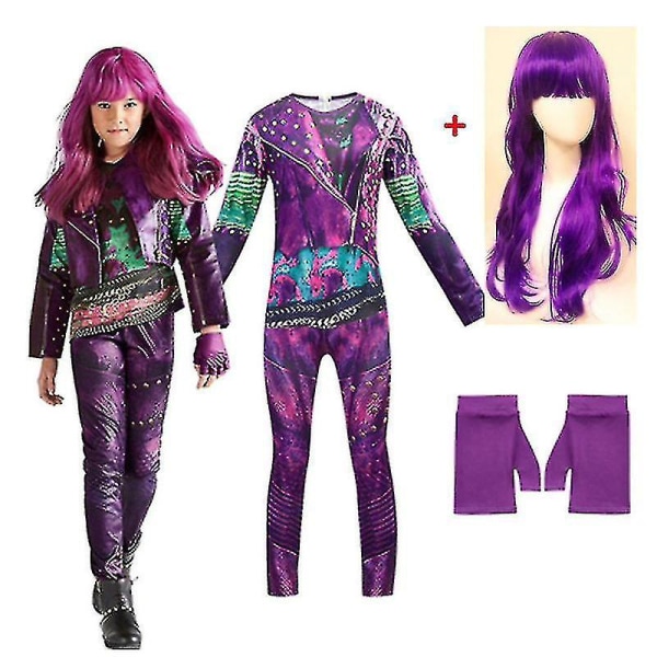 Descendants 3 Audrey Costume Girl Fantasia Halloween Kostym För Barn Fancy Party Dam Jumpsuit Evie Mal Cosplay Costume 9T Audrey costume