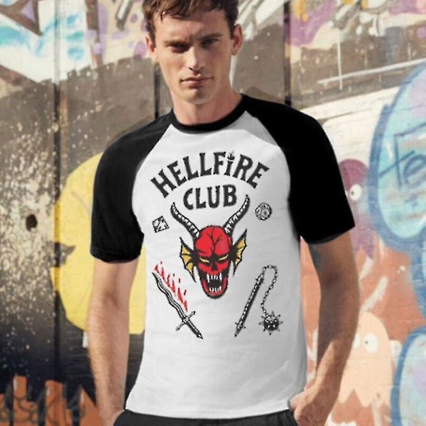 Vuxna Unisex Stranger Things Säsong 4 Hellfire Club T-shirt Topp med huvtröjor Short Sleeve S