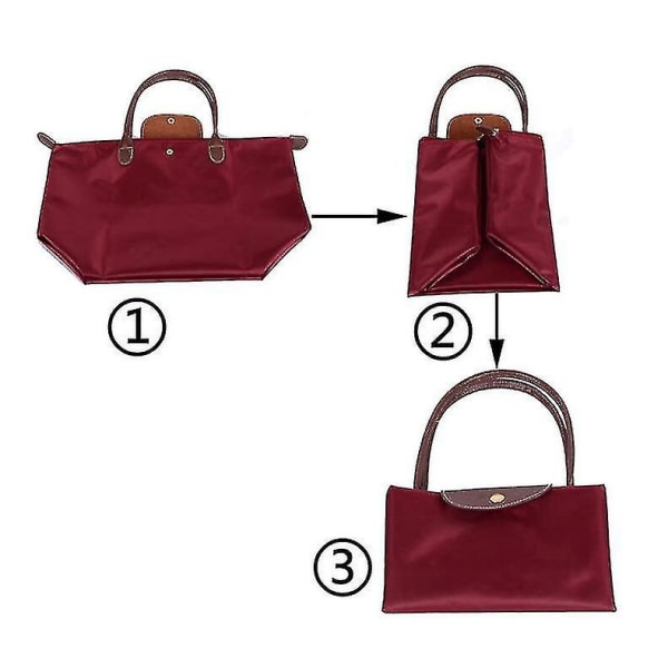 Axelväskor för kvinnor Le Pliage Tygväska Stor Nylon Damhandväska Rose Red Small
