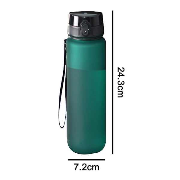 Utomhus Sport Vattenkopp Resor Bil Fitness Plast Vattenflaska Skrubbkopp - För sport, gym och vandring Ice Green 650ml