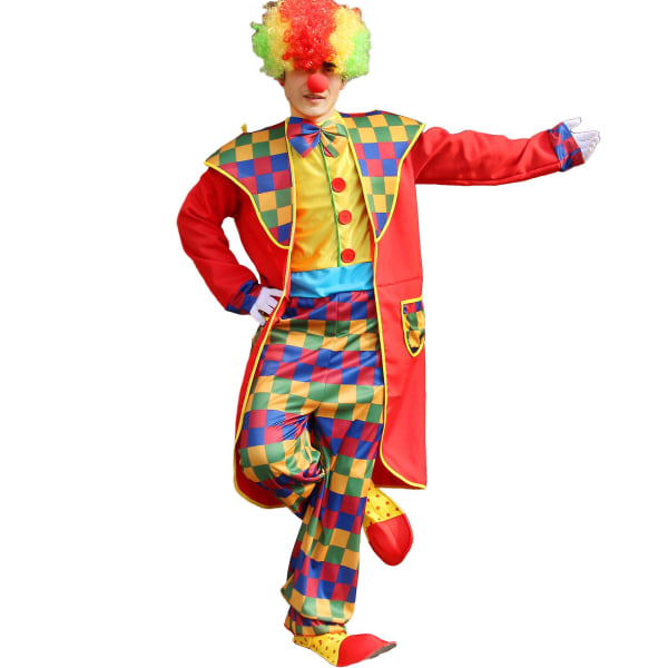 5 st Vuxen clown kostym set för män kvinnor Cosplay GREEN 5XL