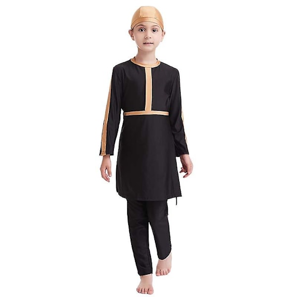 Muslimsk tjej simdräkt Barn Modest Beach Baddräkt Baddräkt Islamisk Burkini Camel 14-15 Years