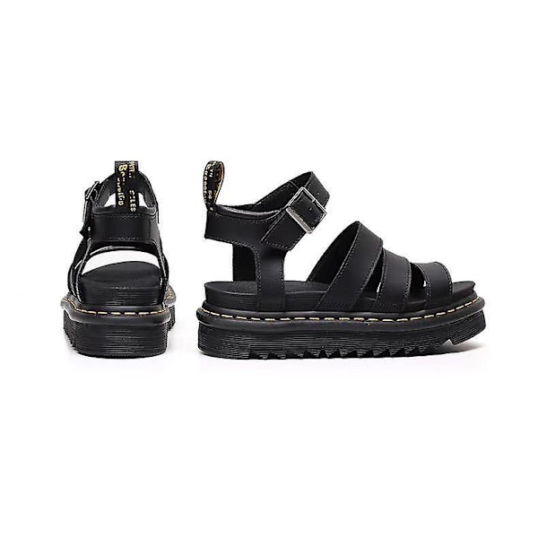 Dammode Chunky Sandaler Tjock sula Strappy Block Flatforms Skor Sommar Ny storlek BLACK 41