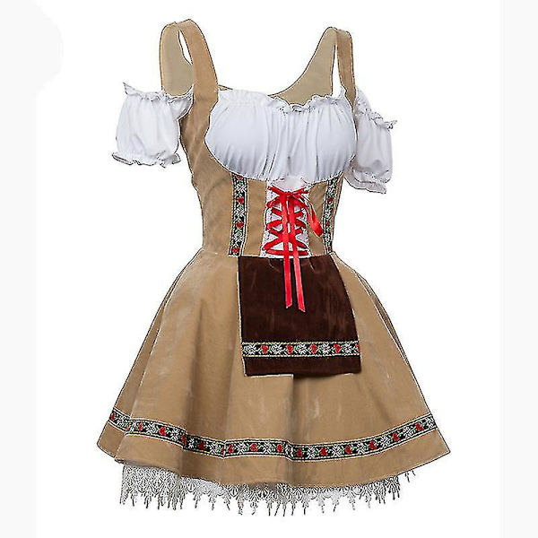 Oktoberfestdräkt för damer Tyskland bayersk öl Servitris Hembiträde Servitör Cosplay Parad Taverna Karneval Festklänning S none