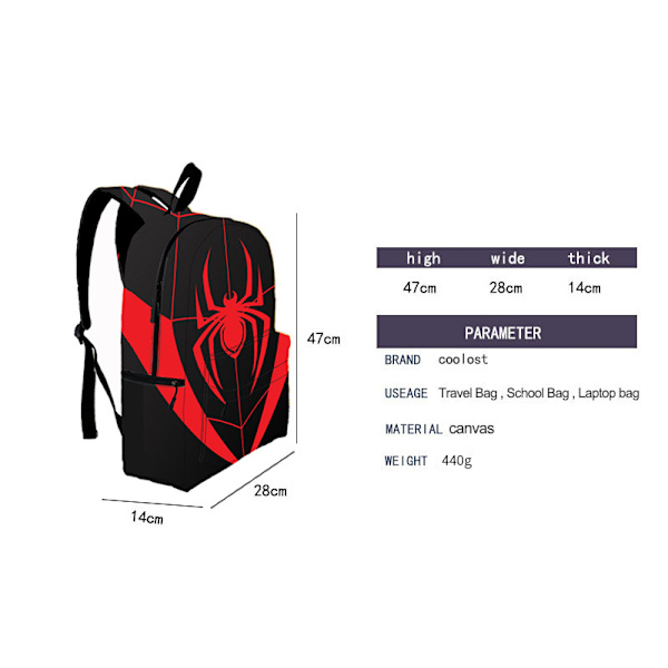 Spider Man Ryggsäck Student Ryggsäck F4