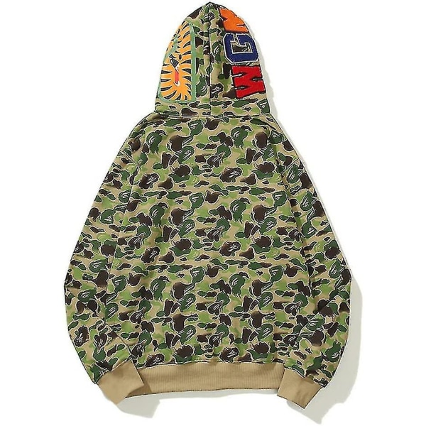 Shark Ape Bape Hoodie Camo Print Polyestertröja Casual Loose Zip Hoodie Jacka För Herr Dam camouflage XL