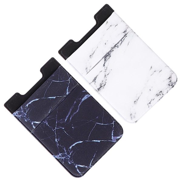2 st Telefonplånböcker Creative Telefonhållare Självhäftande Hållare Phone case Hållare Marmor Telefonplånbok Black 8.9X5.7X0.1CM