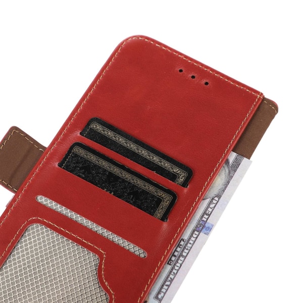 Cover i äkta koläder för Huawei nova Y91 4G/Enjoy 60X, Plånbok RFID-blockeringsställ Fodral-röd null none