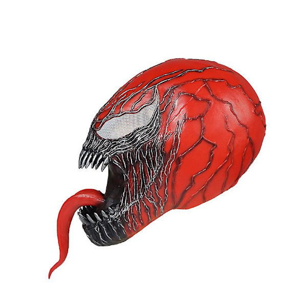 Red Venom Mask Latex Cosplay Huvudbonader Stage Play Rekvisita