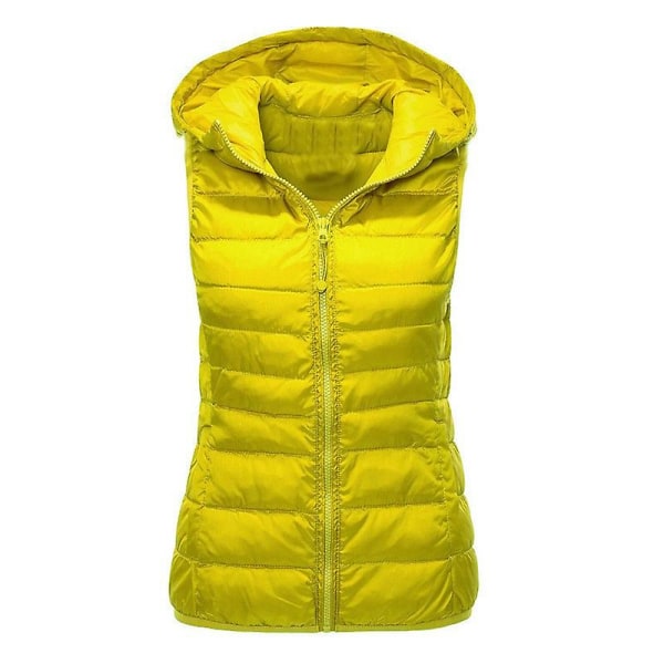 Kvinnors thermal Väst Kvinnors höst och vinter bomullskläder Yellow 4XL