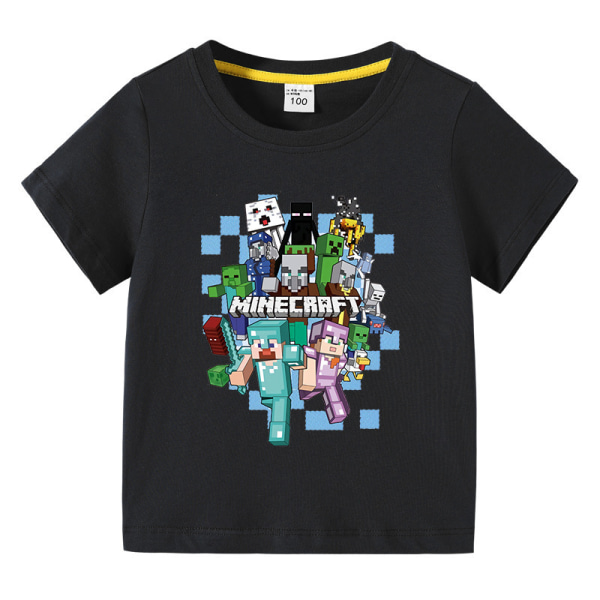 Minecraft Barn Sommar T-shirt svart 100cm