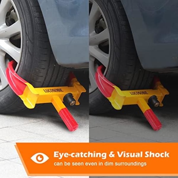 Lucosobie Trailer Wheel Lock - Specialdesignat Car Wheel Lock 8.6&#34;-15&#34; för stora däck - Bilsäkerhet 12-håls hjullås - Red-yellow-Max 15'' none