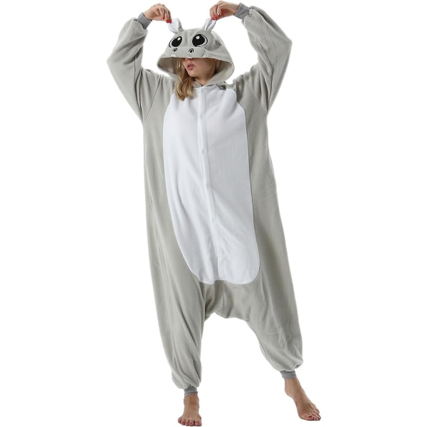 Tecknad Hippo Pyjamas Djurdräkt Jumpsuit Halloween Cosplay M