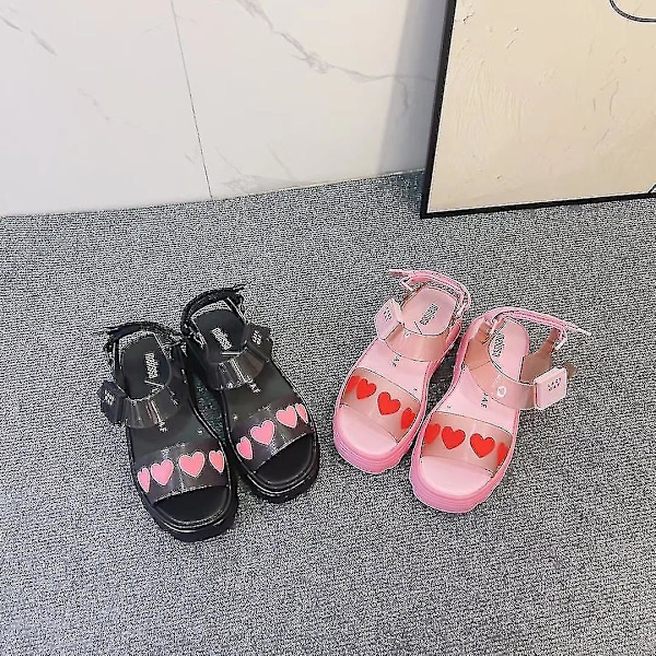 Nya Melissa Dam Sandaler Sommar 2023 Vuxna Flickor Kärlek Gelé Skor Matsutake Sula Romerska Skor Semester Strandsandaler Kvinnliga WHBYV black EUR 40