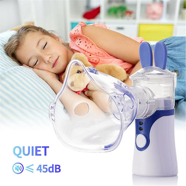Bärbar nebulisator med munstycke och mask - nebulisator för vuxna och barn, resor och hushållsbruk, handhållen mesh -nebulisator för B null none