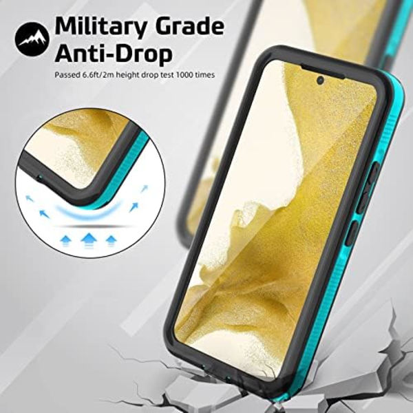 WIFORT Samsung Galaxy Note 20 Ultra Vattentätt case Inbyggt cover Vattentåligt hölje Skyddande fallskydd Hårt, Shockpr S22 Plus Teal