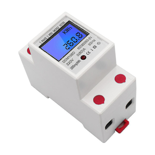 Enfas Din-rail energimätare 5-80a 220v 50hz elektronisk kwh-mätare med LCD-bakgrundsbelysning Digital display Ddm15sd Hy null none