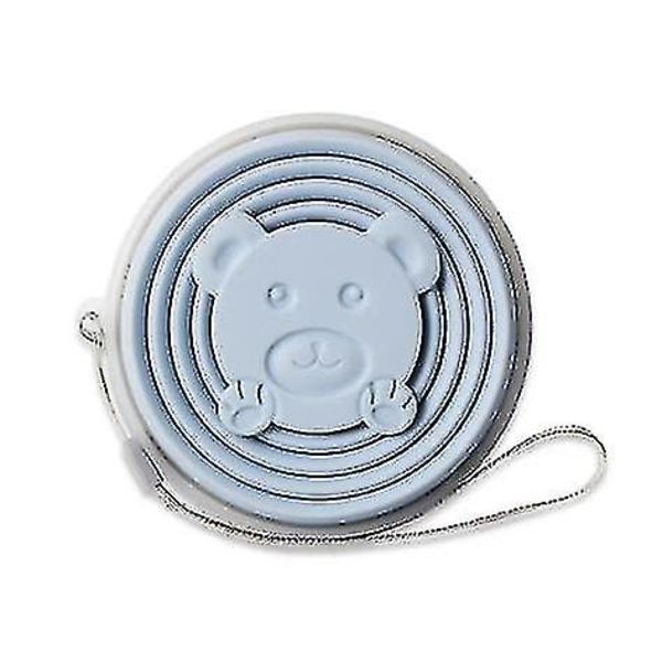 Hopfällbar resekopp, silikonvikbara vattenkoppar med lock, återanvändbara teleskopiska dricksmuggar för picknickcamping Light Blue
