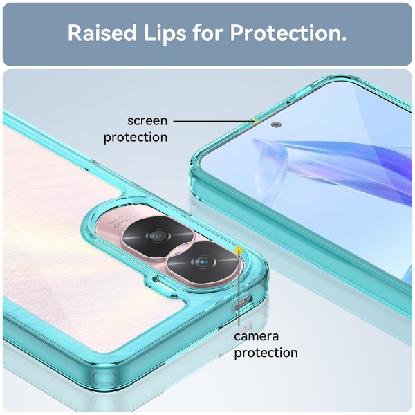 For Honor 90 Lite 5g / X50i 5g Tpu+akryl Mobiltelefon cover Klart skyddande stötsäkert case Transparent Blue