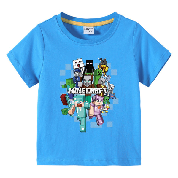 Minecraft Barn Sommar T-shirt Lake Blue 130cm