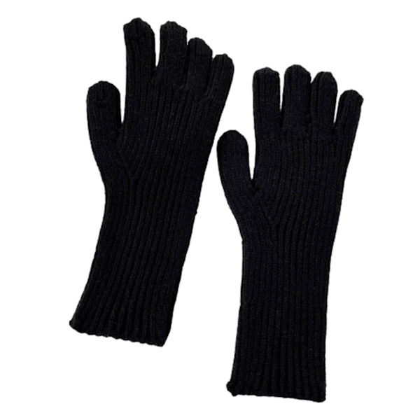 1 par Akrylfibertelefon Spelar Män Kvinnor Fullfingerstickade handskar Kallt väder Black none