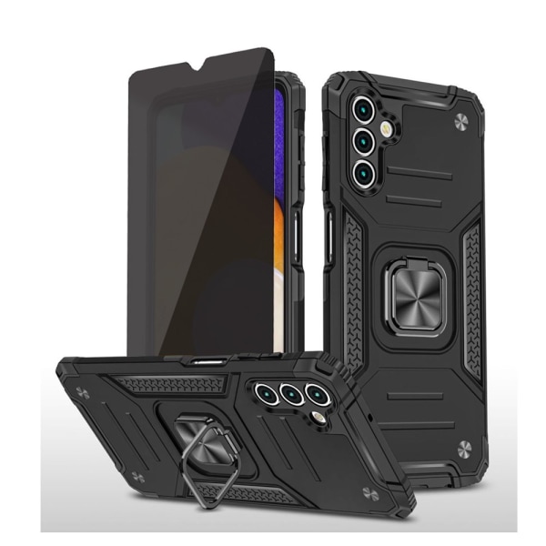 Xhy Samsung Galaxy A13 5G Case med Sekretess Skärmskydd Magnetisk Ring Hållare Kickstand Militärklass helkropp Dubbellager Drop Prote red