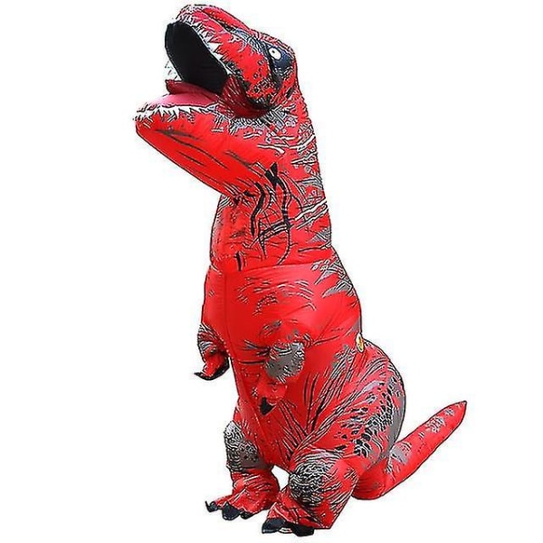 Hot T-rex Dinosaur Uppblåsbar Kostym Festkostymer Fancy Mascot Anime Halloween Kostym För Vuxna Barn Dino Cartoon Red Fit Height 150-200cm