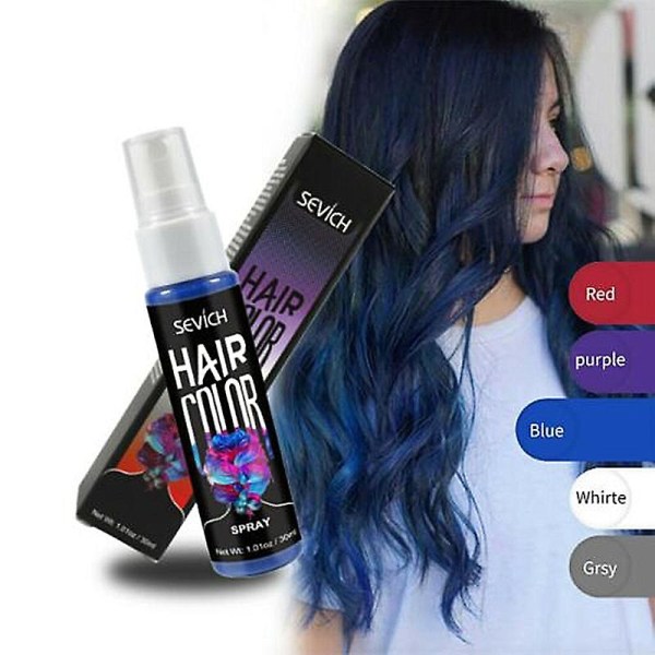 30ml 5-färgad flytande spray tillfällig hårfärg Unisex hårfärgning direktfärg Grey